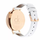 Calvin Klein Equal Silver Dial White Leather Strap Watch for Women - K3E236L6 Authentic Buy Shop Now