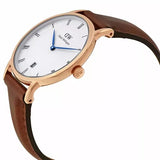 Daniel Wellington Dapper St Mawes White Dial Brown Leather Strap Watch For Women - DW00100091 Authentic Buy Shop Now