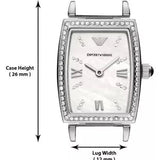 Emporio Armani Gianni T-Bar Quartz White Dial Silver Steel Strap Watch For Women - AR11405 Authentic Buy Shop Now