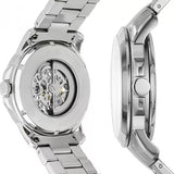 Fossil Grant Automatic Skeleton Black Dial Silver Steel Strap Watch for Men - ME3103 Authentic Buy Shop Now