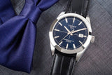 Tissot Gentleman Powermatic 80 Silicium Blue Dial Black Leather Strap Watch For Men - T127.407.16.041.01 Authentic Buy Shop Now