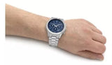 Michael Kors Slim Runway Chronograph Blue Dial Silver Steel Strap Watch For Men - MK8917 Authentic Buy Shop Now