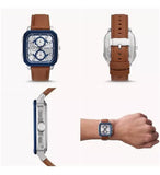 Fossil Inscription Multifunction Silver Dial Brown Leather Strap Watch for Men - BQ2658 Authentic Buy Shop Now