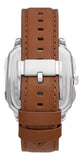 Fossil Inscription Multifunction Silver Dial Brown Leather Strap Watch for Men - BQ2658 Authentic Buy Shop Now