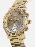 Guess Confetti Diamonds Silver Dial Gold Steel Strap Watch for Women - W0774L5 Authentic Buy Shop Now