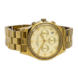Marc Jacobs Henry Chronograph Gold Dial Gold Steel Strap Watch for Women - MBM3105 Authentic Buy Shop Now