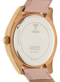 Guess Wonderlust Beige Dial Pink Leather Strap Watch for Women - W1065L1 Authentic Buy Shop Now
