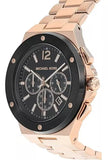 Michael Kors Lennox Chronograph Black Dial Rose Gold Steel Strap Watch For Men - MK8940 Authentic Buy Shop Now