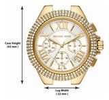 Michael Kors Camille Chronograph White Dial Gold Steel Strap Watch For Women - MK6994 Authentic Buy Shop Now