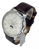 Guess Delancy Quartz White Dial Brown Leather Strap Watch For Men - W0870G1 Authentic Buy Shop Now
