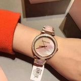 Michael Kors Parker Mother of Pearl Pink Dial Two Tone Steel Strap Watch for Women - MK6402 Authentic Buy Shop Now
