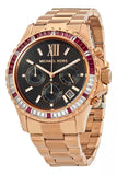 Michael Kors Everest Chronograph Black Dial Rose Gold Steel Strap Watch for Women - MK6972 Authentic Buy Shop Now