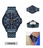 Tommy Hilfiger Shawn Quartz Blue Dial Blue Steel Strap Watch for Men - 1791618 Authentic Buy Shop Now