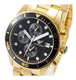 Emporio Armani Chronograph Black Dial Gold Steel Strap Watch For Men - AR5857 Authentic Buy Shop Now