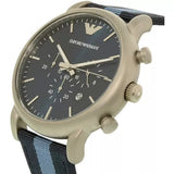Emporio Armani Luigi Chronograph Quartz Blue Dial Blue Nylon Strap Watch For Men - AR1949 Authentic Buy Shop Now
