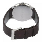 Calvin Klein Minimal Silver Dial Brown Leather Strap Watch for Men - K3M211G6 Authentic Buy Shop Now
