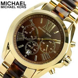 Michael Kors Bradshaw Chronograph Brown Dial Two Tone Steel Strap Watch For Women - MK5696 Authentic Buy Shop Now