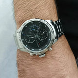 Tommy Hilfiger Trent Quartz Black Dial Silver Steel Strap Watch For Men - 1791805 Authentic Buy Shop Now