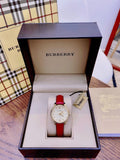 Burberry The Classic Gold Dial Red Leather Strap Watch for Women - BU10102 Authentic Buy Shop Now