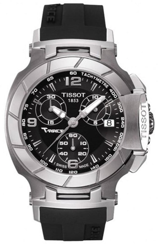 Tissot T Race Chronograph Black Dial Black Rubber Strap Watch for Women - T048.217.17.057.00 Authentic Buy Shop Now