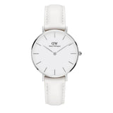 Daniel Wellington Petite Bondi White Dial White Leather Strap Watch For Women - DW00100190 Authentic Buy Shop Now
