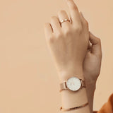 Daniel Wellington Petite Melrose White Dial Rose Gold Mesh Strap Watch For Women - DW00100305 Authentic Buy Shop Now