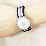 Daniel Wellington Classic Trinity White Dial Three Tone Nylon Strap Watch For Women - 0609DW Authentic Buy Shop Now