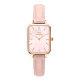 Daniel Wellington Quadro Pressed Mother of Pearl Pink Dial Pink Leather Strap Watch For Women - DW00100508 Authentic Buy Shop Now