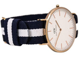 Daniel Wellington Classic Glasgow White Dial Two Tone NATO Strap Watch for Men - DW00100004