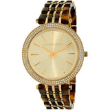 Michael Kors Darci Gold Dial Brown Two Tone Steel Strap Watch for Women - MK4326 Authentic Buy Shop Now