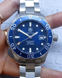 Tag Heuer Aquaracer Caliber 5 Automatic Blue Dial Silver Steel Strap Watch for Men - WAN2111.BA0822 Authentic Buy Shop Now