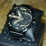 Diesel Mr. Daddy 2.0 Chronograph Black Dial Black Steel Strap Watch For Men - DZ7435 Authentic Buy Shop Now
