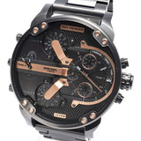 Diesel Big Daddy Chronograph Black Dial Black Steel Strap Watch For Men - DZ7312 Authentic Buy Shop Now