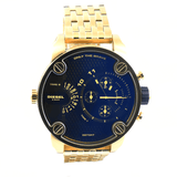 Diesel Mr Daddy Blue Dial Gold Steel Strap Watch For Men - DZ7347 Authentic Buy Shop Now