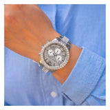 Michael Kors Layton Chronograph Silver Dial Silver Steel Strap Watch For Women - MK6976 Authentic Buy Shop Now