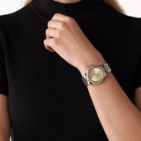 Michael Kors Lennox Three-Hand Gold Dial Two Tone Steel Strap Watch For Women - MK6988 Authentic Buy Shop Now