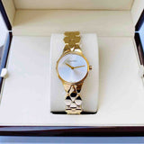 Calvin Klein Snake Silver Dial Yellow Gold Steel Strap Watch For Women - K6E23546 Authentic Buy Shop Now