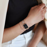 Daniel Wellington Quadro Melrose Black Dial Rose Gold Mesh Bracelet Watch For Women - DW00100432 Authentic Buy Shop Now