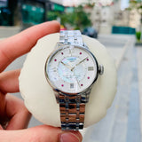 Tissot Chemin Des Tourelles Powermatic 80 Rubies Mother of Pearl Dial Silver Steel Strap Watch For Women - T099.207.11.113.00 Authentic Buy Shop Now