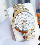 Bulova BVA Skeleton Silver Dial Two Tone Steel Strap Watch for Men - 98A230 Authentic Buy Shop Now