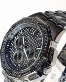 Bulova Octova Chronograph Black Crystal Dial Black Steel Strap Watch for Men - 98C134 Authentic Buy Shop Now