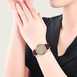 Burberry Heritage Nova Gold Dial Haymarket Red Leather Strap Watch for Women - BU9111 Authentic Buy Shop Now