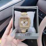 Guess Deco Quartz Crystals Gold Dial Gold Steel Strap Watch For Women - GW0472L2 Authentic Buy Shop Now