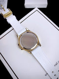 Michael Kors Mini Pilot Quartz Silver Dial White Silicone Strap Watch For Women - MK7372 Authentic Buy Shop Now