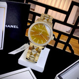 Michael Kors Runway Three Hand Brown Dial Two Tone Steel Strap Watch For Women - MK7389 Authentic Buy Shop Now