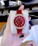 Swarovski Passage Chrono Red Dial Red Leather Strap Watch for Women - 5580345 Authentic Buy Shop Now