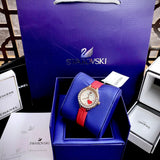 Swarovski Lovely Crystals Analog White Dial Red Leather Strap Watch for Women - 5297584 Authentic Buy Shop Now