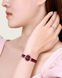 Swarovski Crystal Flower Red Dial Red Leather Strap Watch for Women - 5552780 Authentic Buy Shop Now