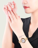 Swarovski Lovely Crystals Mother of Pearl Dial Rose Gold Steel Strap Watch for Women - 5261496 Authentic Buy Shop Now