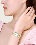 Swarovski Lovely Crystals White Dial Gold Steel Strap Watch for Women - 5242895 Authentic Buy Shop Now